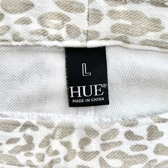 Hue Tan White Animal Leopard Print Mid-Rise Back Pockets Stretch Jegging Large - Picture 10 of 11